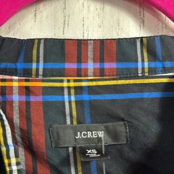 J.Crew Plaid Velvet Trim Blouse Preppy Holiday Classic Academia Chic Layering - Picture 4 of 15